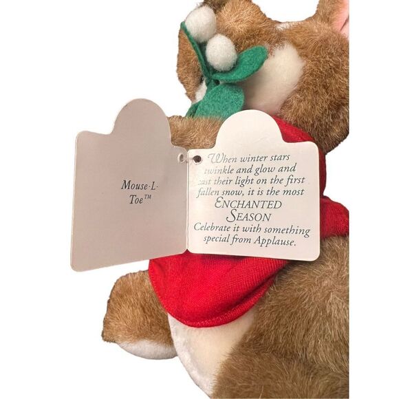 Applause Mouse Plush 13 " The Enchanted Season Mouse-a-Toe Christmas Toy vtg - Picture 4 of 5